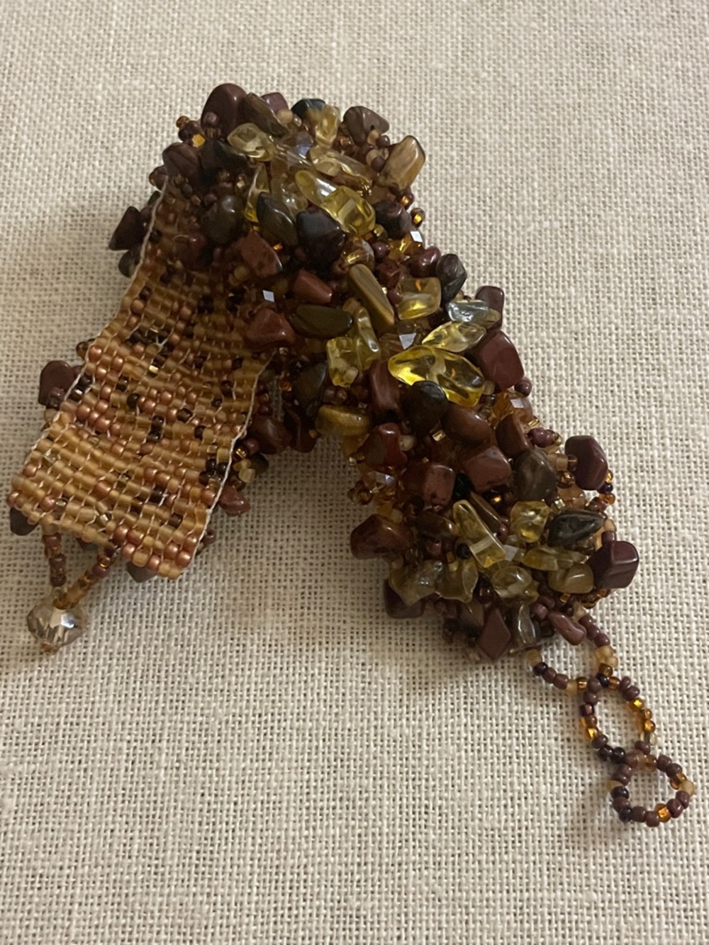 Glass & Semi Precious Stone Cluster Bracelet